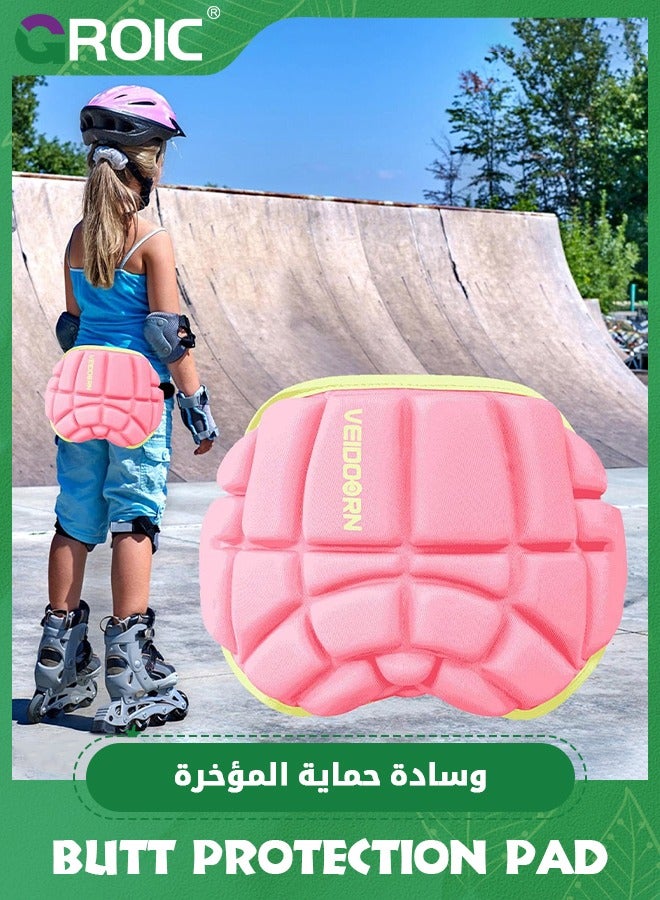 GROIC Sports Protection Pad for Kids, Protective Pad Sports Hip Pad Pads for Skating Roller Hockey Pants Kids Skate Pads Impact Shorts for 4-10 Years Old - Pink  - Image 1