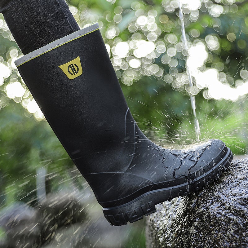 Rain Boots Men''s Spring and Autumn Kitchen Work Water Shoes Men''s High-Top Rainy Day Fishing Rubber Shoes Men''s Rain Boots - Image 3