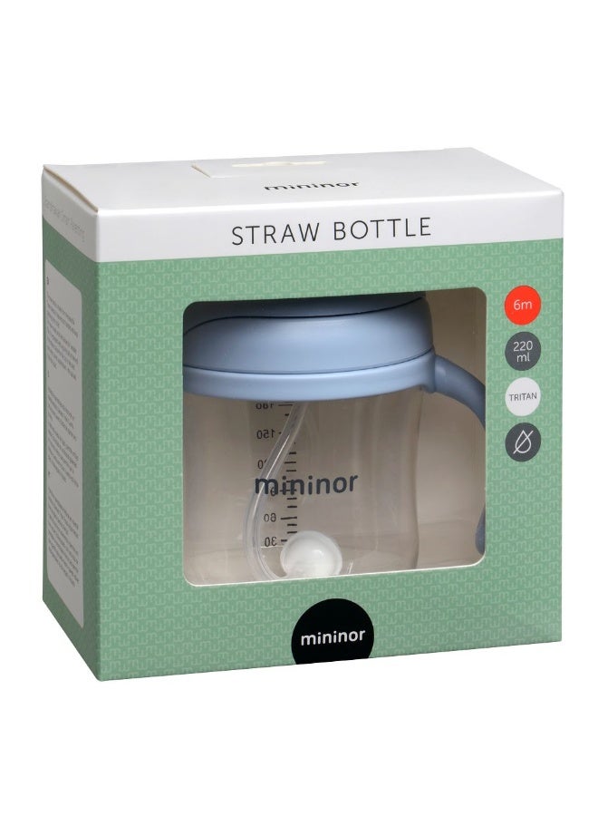 Mininor Tritan Straw Bottle 220 Ml Nordic Sky Blue - Image 1