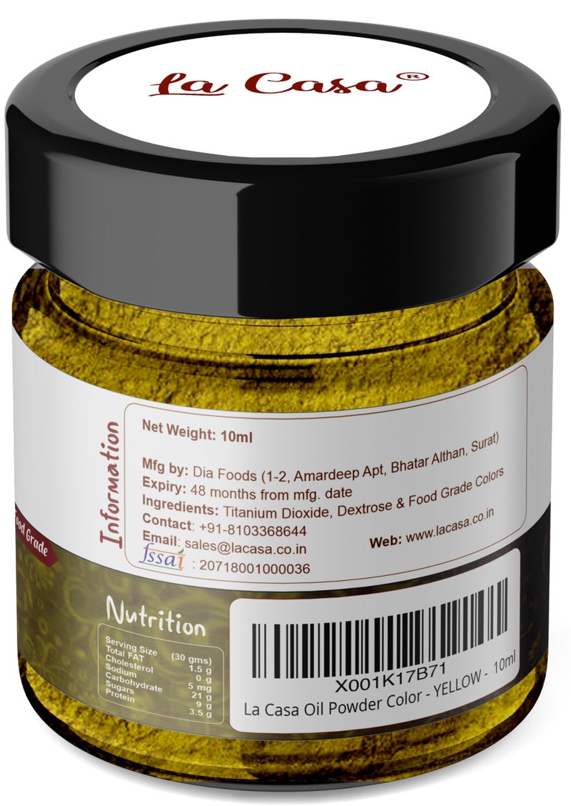 La Casa Oil Powder Food Color-RED+BLUE+GREEN+YELLOW+ORANGE+GREY | Highly Concentrated Edible Color | 10mlx6 | - Image 4