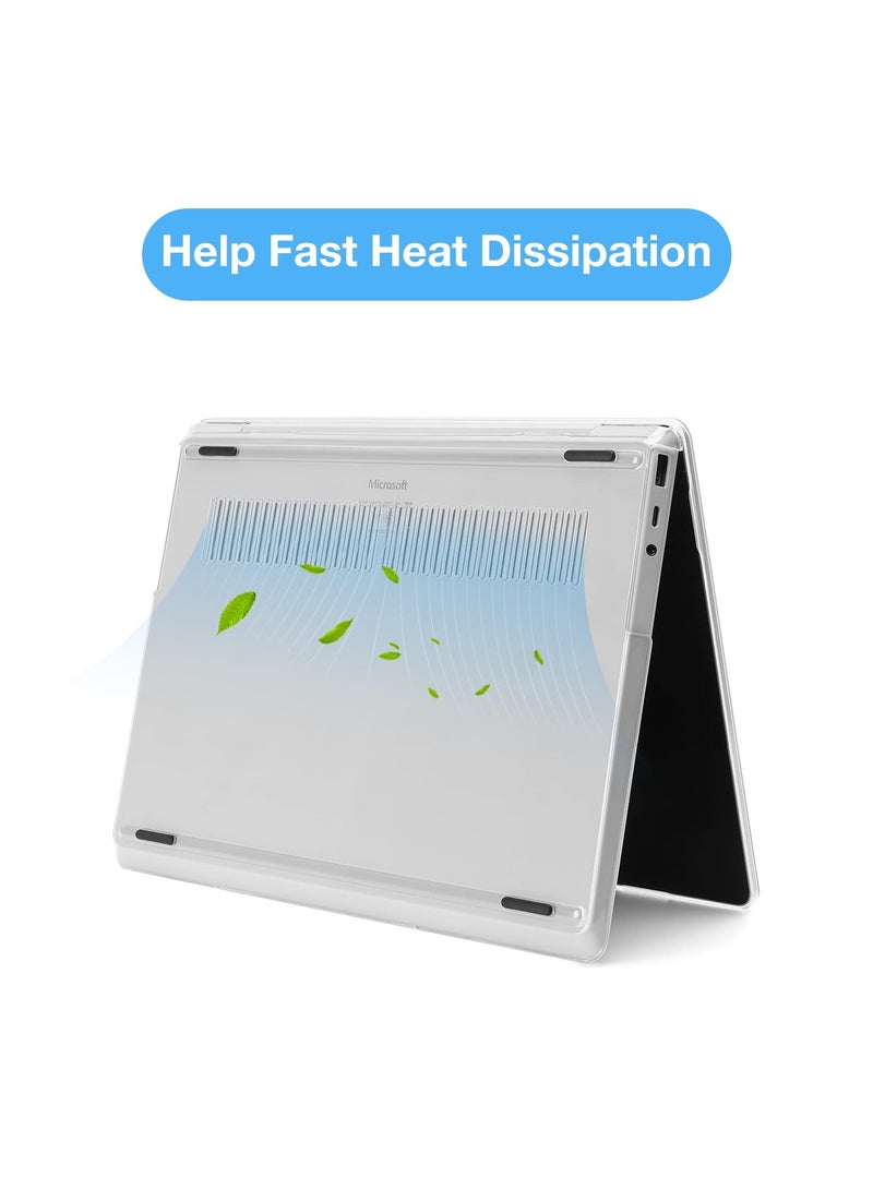 Case Only Compatible with Microsoft Surface Laptop Go 3/2/1 12.4 Inch 2023 2022 2020 Release (Models: 2013 1943) Protective Plastic Hard Shell Case Cover (Clear) - Image 4