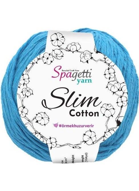 Spagetti Yarn Spaghettiyarn Turquoise Slim Cotton (50 Gr)  - Image 2