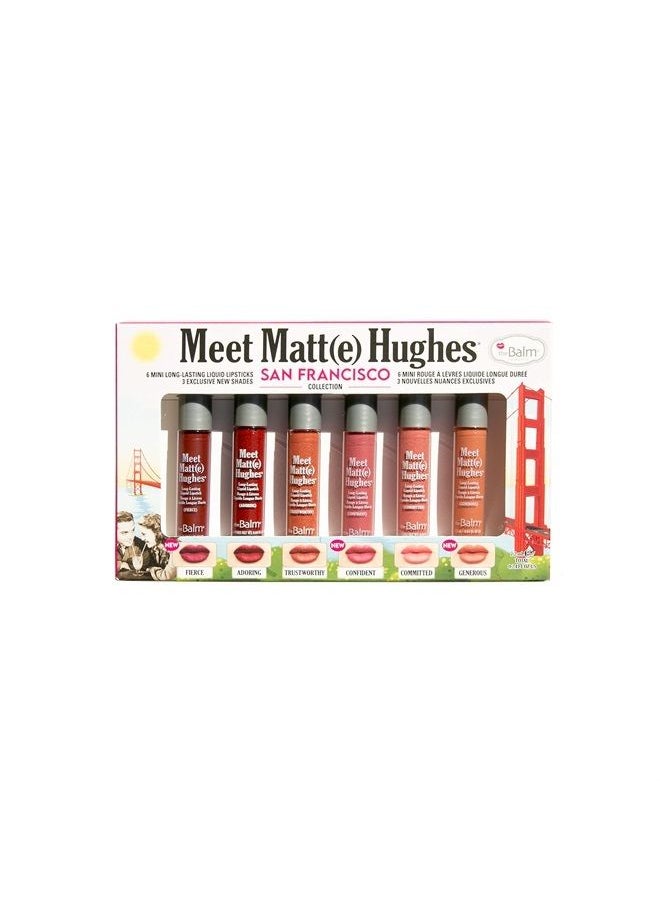 theBalm - MEET MATTE HUGHES® San Francisco - Set of 6 Mini Long-Lasting Liquid Lipsticks, 2.4 fl. oz. - Image 1