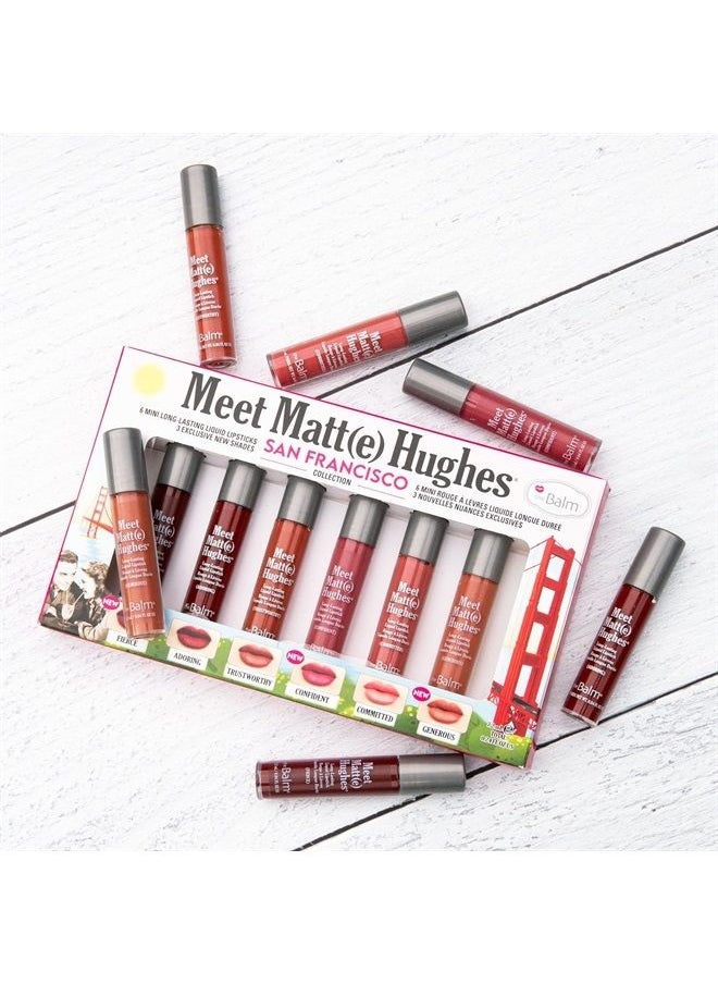 theBalm - MEET MATTE HUGHES® San Francisco - Set of 6 Mini Long-Lasting Liquid Lipsticks, 2.4 fl. oz. - Image 1