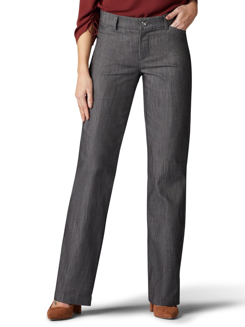 Lee Women's Ultra Lux Comfort with Flex Motion Trouser Pant Carbon Rinse 12 Medium - Image 1