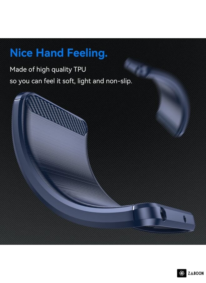 For Motorola Edge 30 Neo Brushed Texture Carbon Fiber TPU Phone Case(Blue)