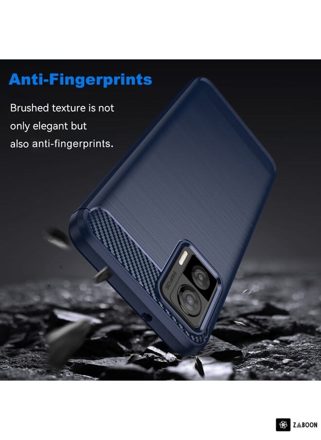 For Motorola Edge 30 Neo Brushed Texture Carbon Fiber TPU Phone Case(Blue)
