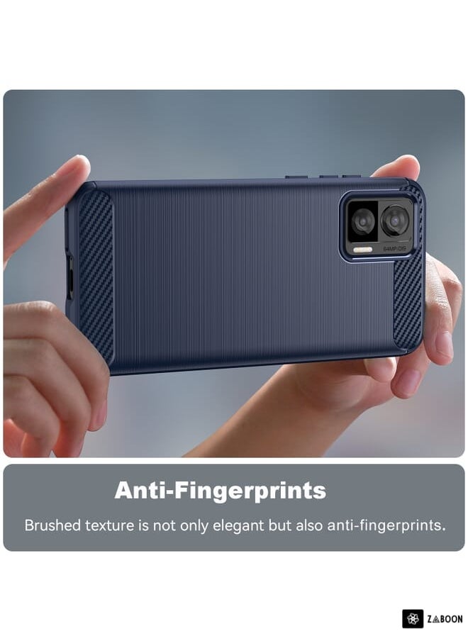For Motorola Edge 30 Neo Brushed Texture Carbon Fiber TPU Phone Case(Blue)