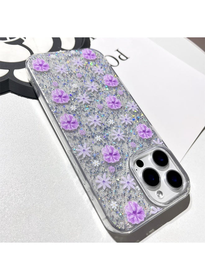 NIBEMINENT Literary Purple Rose Protective TPU Case Cover For iPhone 15 Plus Clear - Image 2