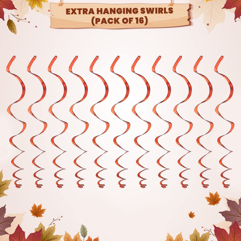 KatchOn, Fall Leaves - Pack of 30, No DIY | Hanging Swirls Decorations | Fall Ceiling Decorations for Home, Office, Classroom, Autumn, Thanksgiving, Fall Decor | Thanksgiving Hanging Decoration - Image 3