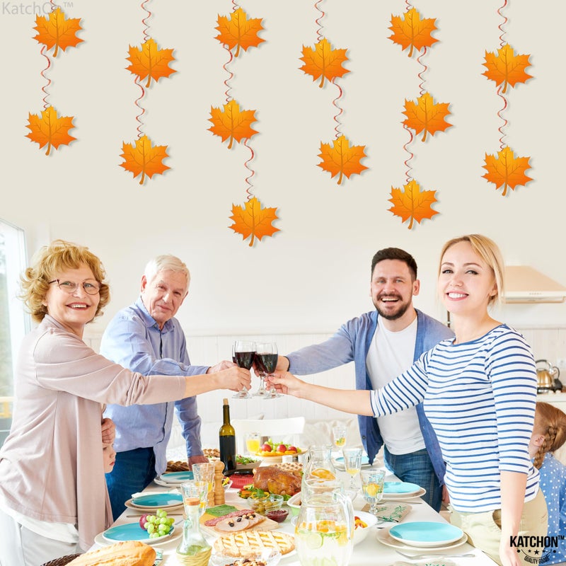 KatchOn, Fall Leaves - Pack of 30, No DIY | Hanging Swirls Decorations | Fall Ceiling Decorations for Home, Office, Classroom, Autumn, Thanksgiving, Fall Decor | Thanksgiving Hanging Decoration - Image 5