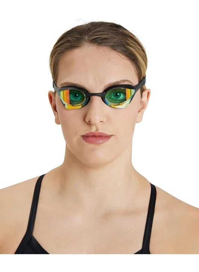 ARINA Swimming goggles with mirrored lenses and 3 adjustable nose bridge sizes, white - Image 3