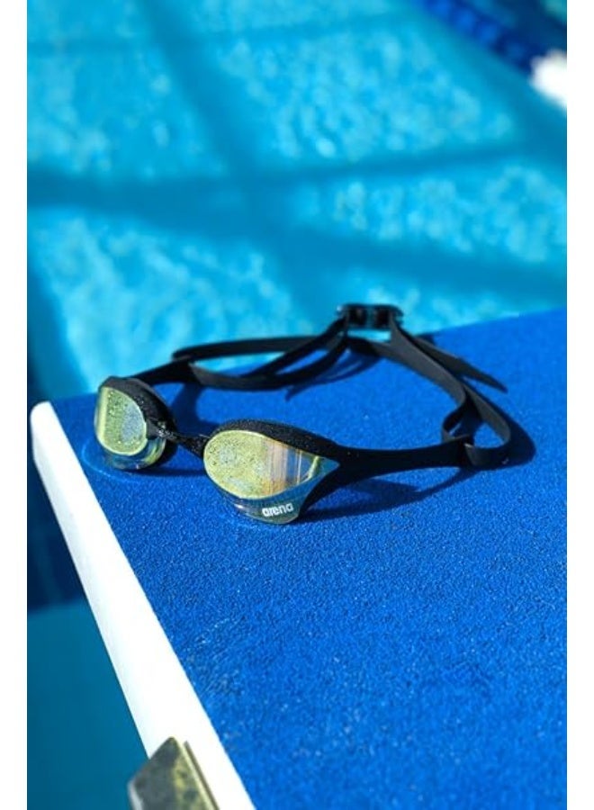 ARINA Swimming goggles with mirrored lenses and 3 adjustable nose bridge sizes, white - Image 1