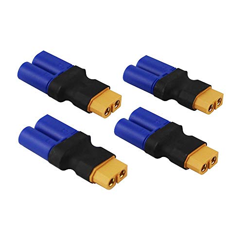 FLY RC 4pcs Female XT60 to Male EC5 Adapter Female XT60 to Male EC5 Connector Adapter No Wires RC LiPo Battery Connectors - Image 1
