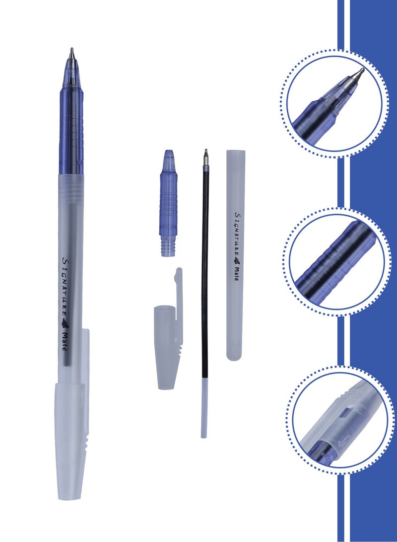 Signature Mate Stick Ballpoint Pens, 30-Piece Jar - Smooth Writing in Blue, Black, and Red - Image 2