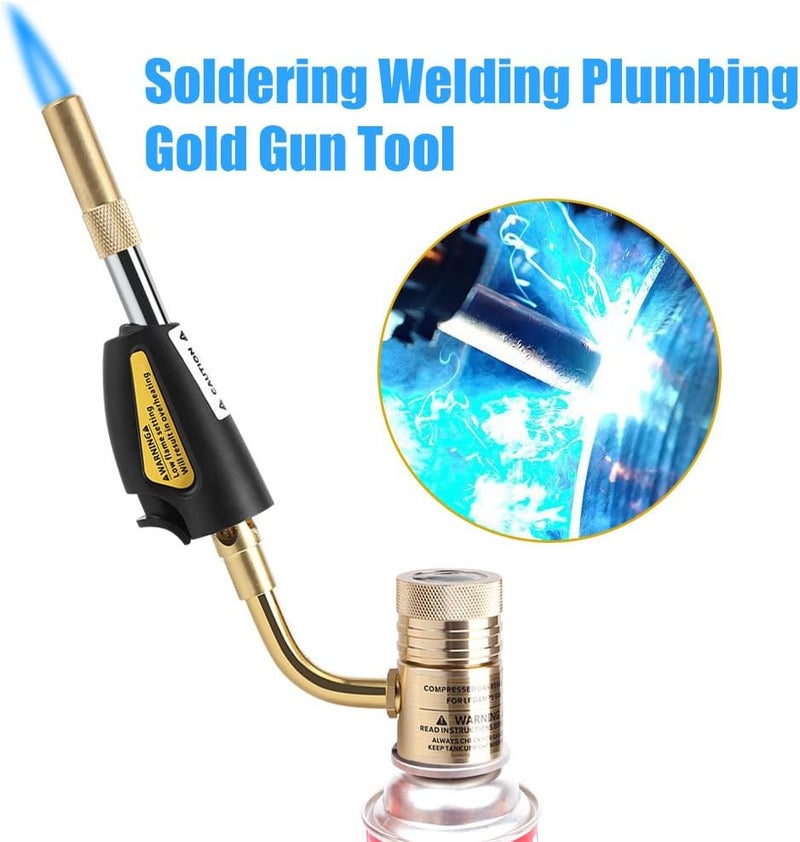 klarako Trigger Start Torch, Gas Self Ignition Turbo Torch Brazing Soldering Propane Welding Plumbing Gun Tool with Ignition Switch and Flame Control Switch - Image 2