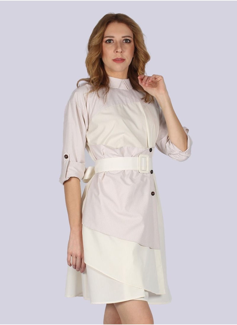 NIVA FASHION HOUSE - Frankfort Street - Off White Mini Dress - Image 1