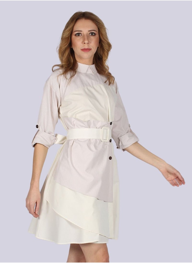 NIVA FASHION HOUSE - Frankfort Street - Off White Mini Dress - Image 1