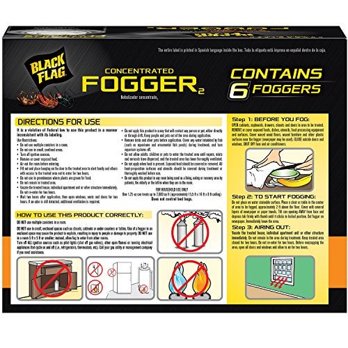 Black Flag Concentrated Fogger, 6 Count-1.25 Ounce Cans, Indoor Insecticide, 1 Pack - Image 2