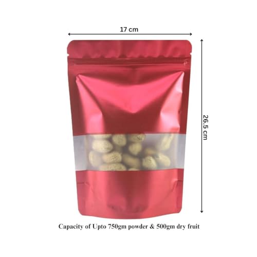 DEERA Matte Red Ziplock Stand Up Pouch 170x265mm Pack of 50 - Image 2