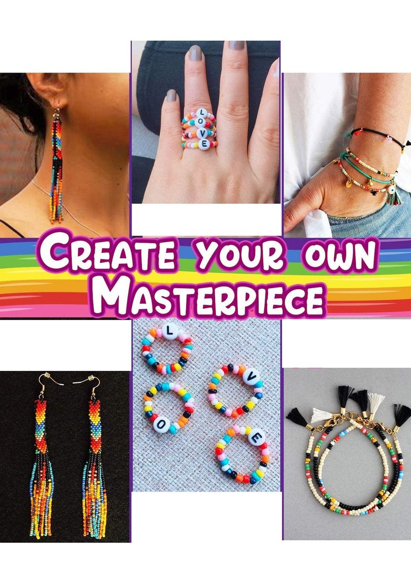 Mountain Gems - Frame Bead Loom Kit for Beaded Bracelets Earrings Belts Making Includes Seed Beads - Image 1