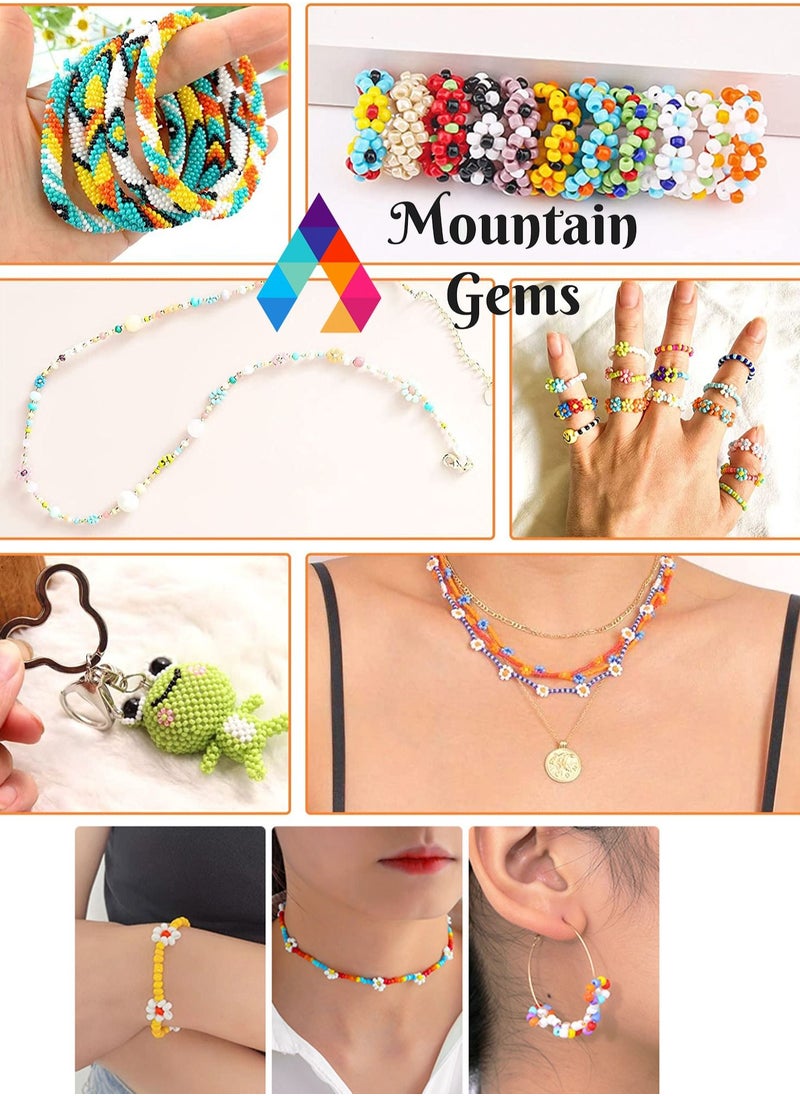 Mountain Gems - Frame Bead Loom Kit for Beaded Bracelets Earrings Belts Making Includes Seed Beads - Image 1