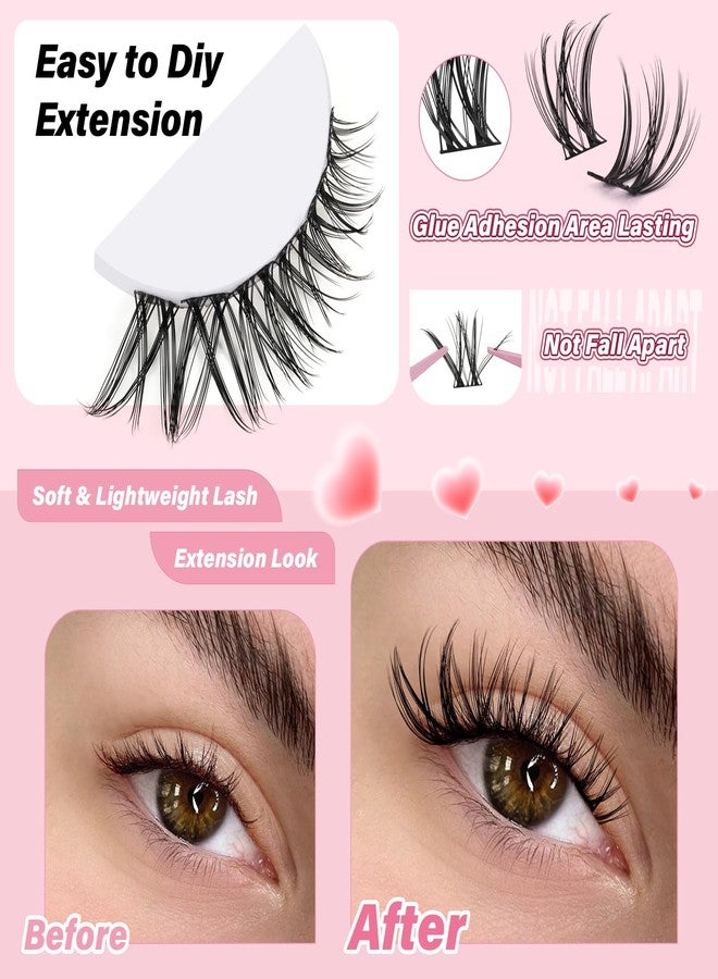 NYCAAR Lash Clusters Natural Look 120pcs D Curl 8-18MIX Eyelash Clusters Wispy Anime Individual Lashes with Soft Thin Band DIY Fluffy Lash Extension at Home(NY04) - Image 3