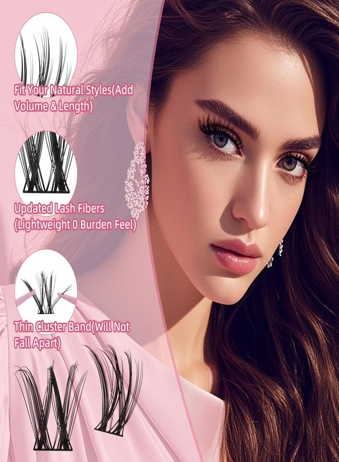 NYCAAR Lash Clusters Natural Look 120pcs D Curl 8-18MIX Eyelash Clusters Wispy Anime Individual Lashes with Soft Thin Band DIY Fluffy Lash Extension at Home(NY04) - Image 4