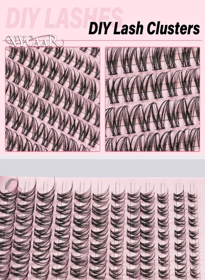 NYCAAR Lash Clusters Natural Look 120pcs D Curl 8-18MIX Eyelash Clusters Wispy Anime Individual Lashes with Soft Thin Band DIY Fluffy Lash Extension at Home(NY04) - Image 2