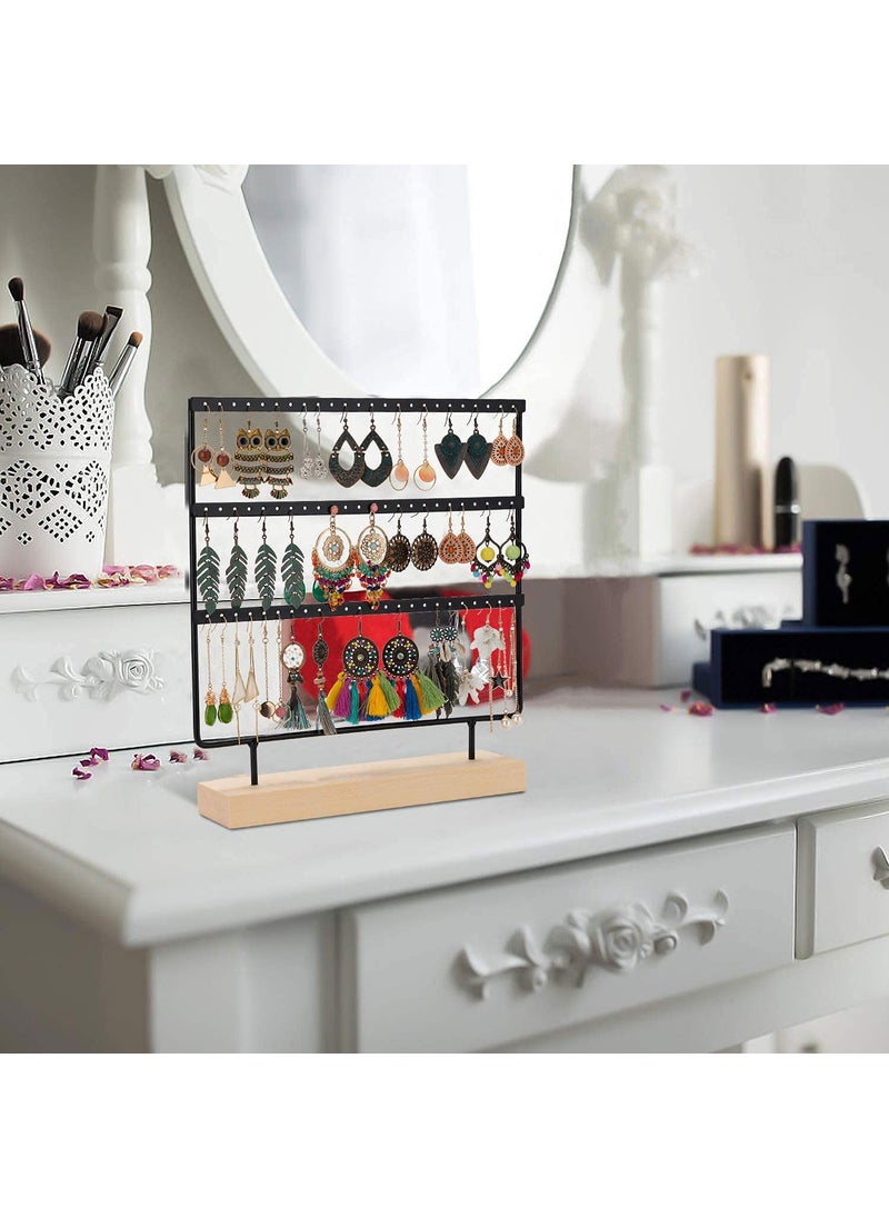 ROLLYWARE ROLLYWARE Metal Earring 3 Layer 70 Holes Stand Organizer Jewelry Display Stands Earring Organizer Stand Suitable To Organize Necklace Bracelets Earring Holder Jewelry Holder Black  - Image 5