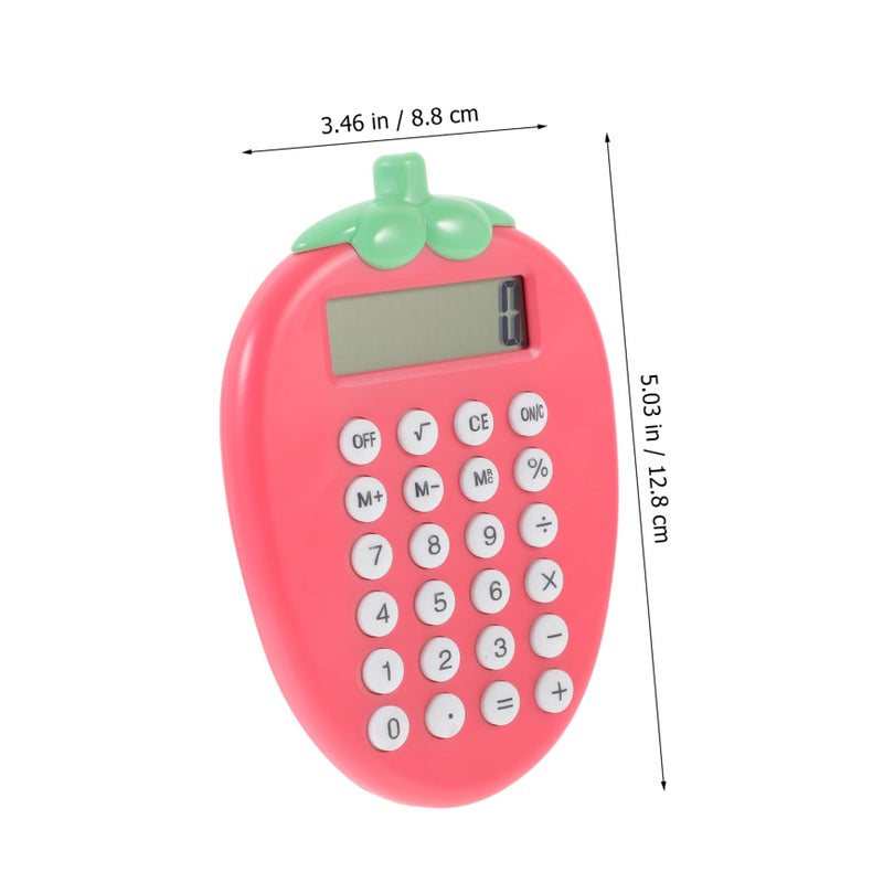 Solar Powered Calculator Cute Strawberry Design Portable Office Student Tool - Image 4