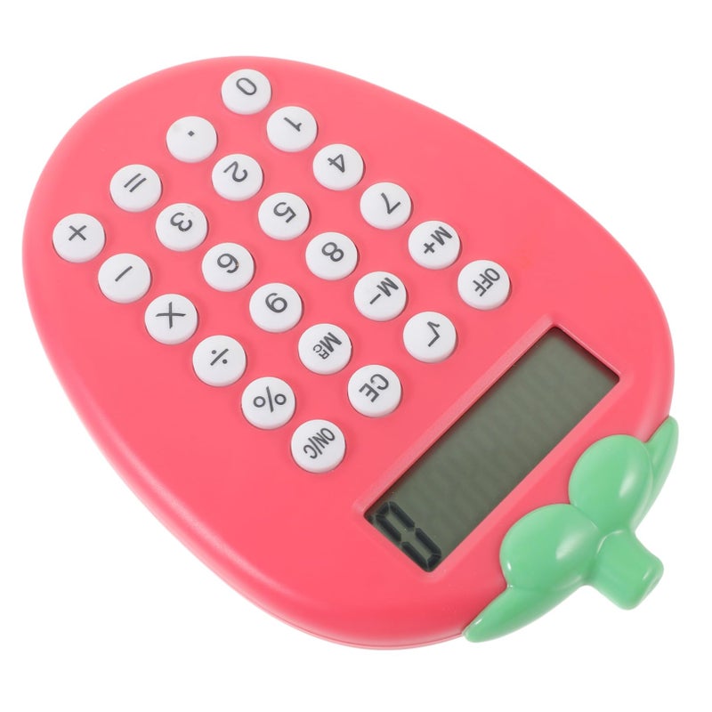 Solar Powered Calculator Cute Strawberry Design Portable Office Student Tool - Image 2
