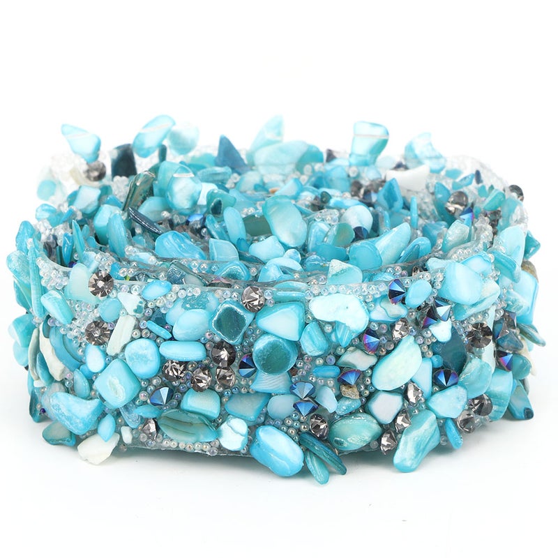 1m DIY Shiny Colorful Stone Trim Ribbon Decoration Accessory Crafts Sewing Dress Decor(#05) - Image 1