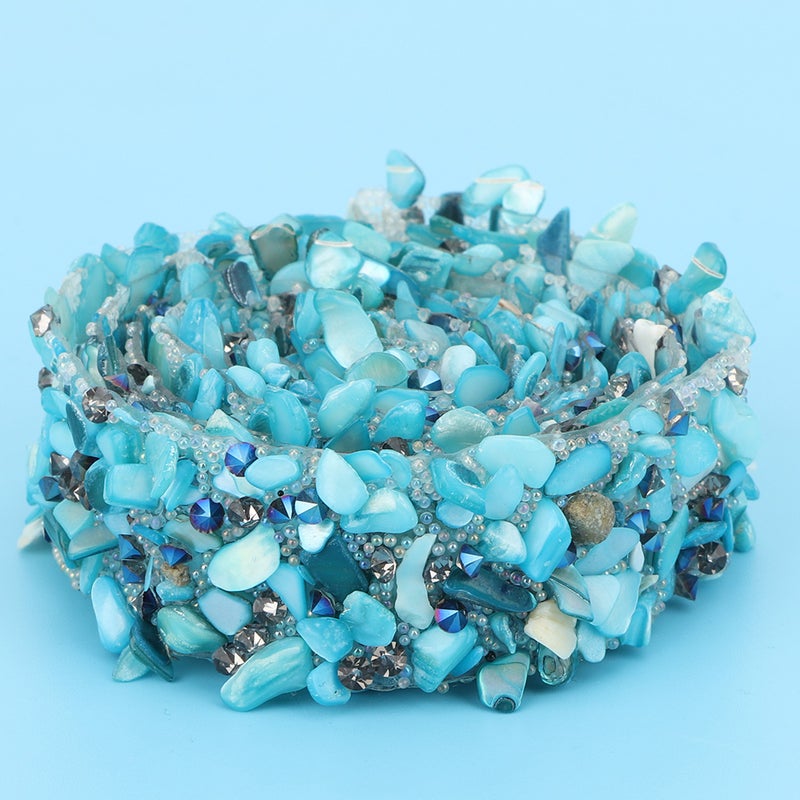 1m DIY Shiny Colorful Stone Trim Ribbon Decoration Accessory Crafts Sewing Dress Decor(#05) - Image 4