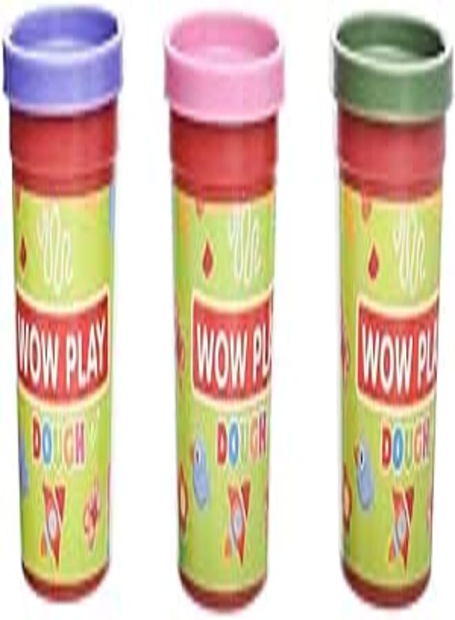 Wow play Wow Play 58098 Play Dough with Modeling Shape On Cap Pack of 3 Assorted Colors for Boys, Girls and Kids - Multi Color 
