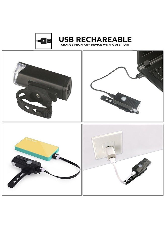RAY-BOW Bike Lights, USB Rechargeable Bike Lights Set, 3 Modes Support 360° Rotation, IP65 Waterproof Bicycle Lights, 1 Headlight and 1 Taillights, Easy to Fit  - Image 4