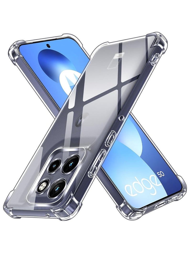 Techie Motorola Edge 50 TPU Bumper Corner Case with Camera Lens Protection Transparent Protective Back Cover - Image 1