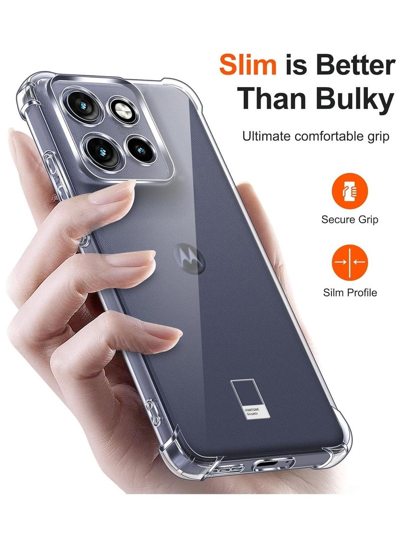 Techie Motorola Edge 50 TPU Bumper Corner Case with Camera Lens Protection Transparent Protective Back Cover - Image 2