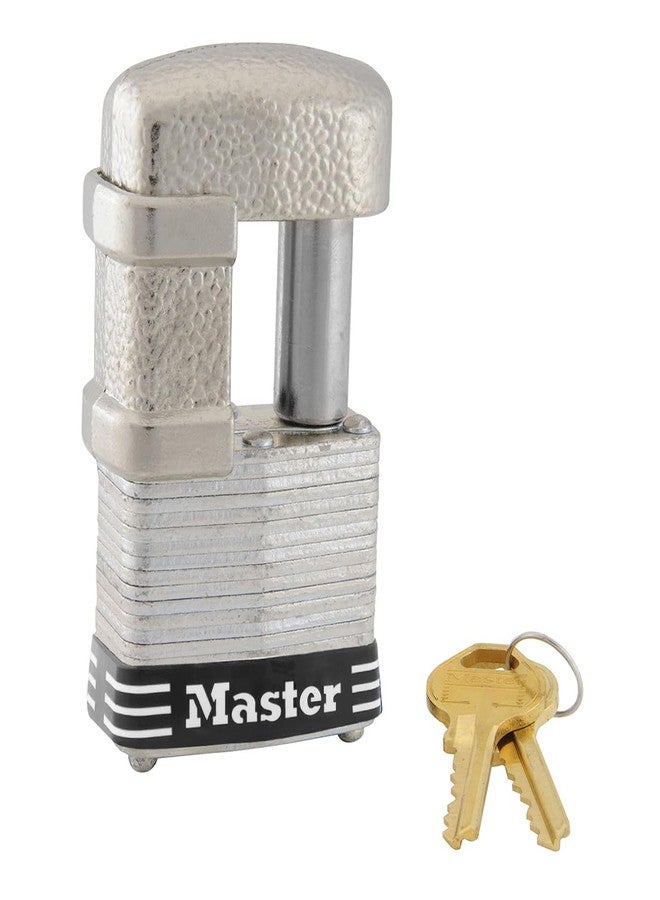 Master Lock 37KA Shrouded Laminated Steel Pin Tumbler Padlock, Keyed Alike, 1-9/16-Inch Wide Body, Shackle Fits 9/32-Inch Or 1/2-Inch Diameter - Image 1