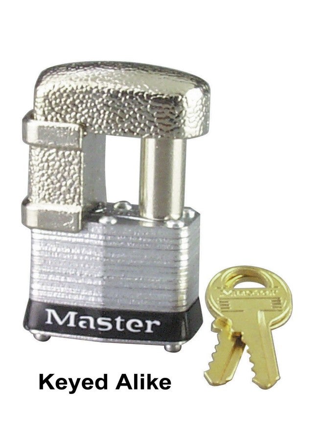 Master Lock 37KA Shrouded Laminated Steel Pin Tumbler Padlock, Keyed Alike, 1-9/16-Inch Wide Body, Shackle Fits 9/32-Inch Or 1/2-Inch Diameter - Image 2