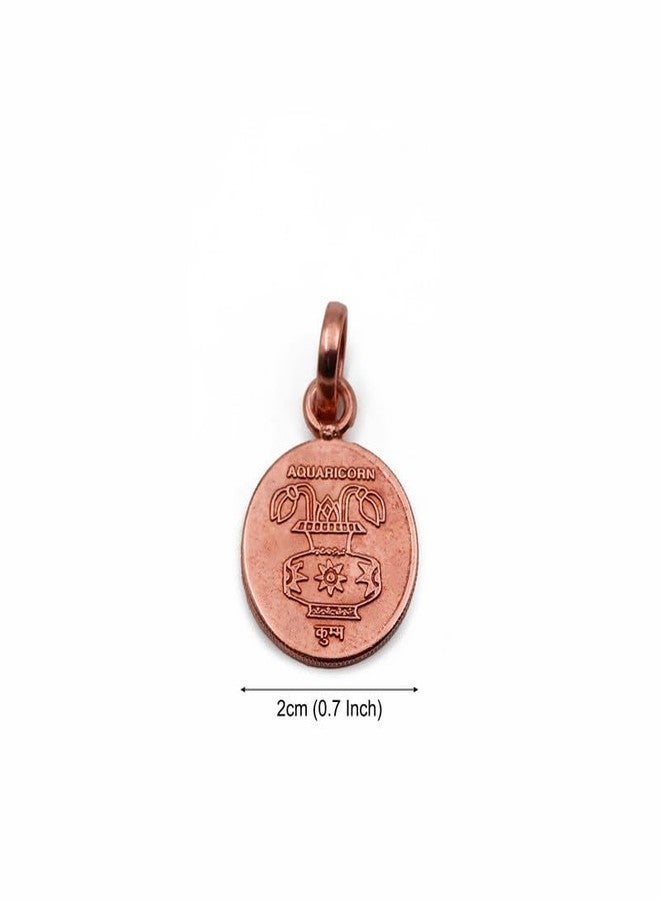 روليمولي قلادة يانترا برج الدلو من النحاس الخالص من روليمولي | قلادة للرجال والنساء (الحجم: 2 سم | الوزن: 3.5 جم تقريبًا) - Image 5