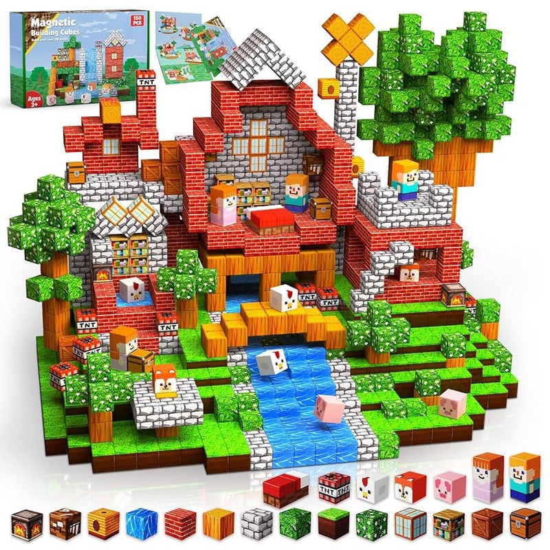New My Magnetic World Building Blocks Christmas House Strong Magnetic Building Diy Children'S Toys - Image 1