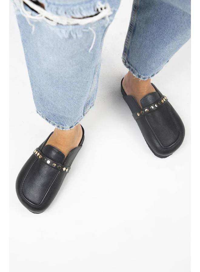 Bonita 2 Women's Genuine Leather Toe-Loop Black Sandal.