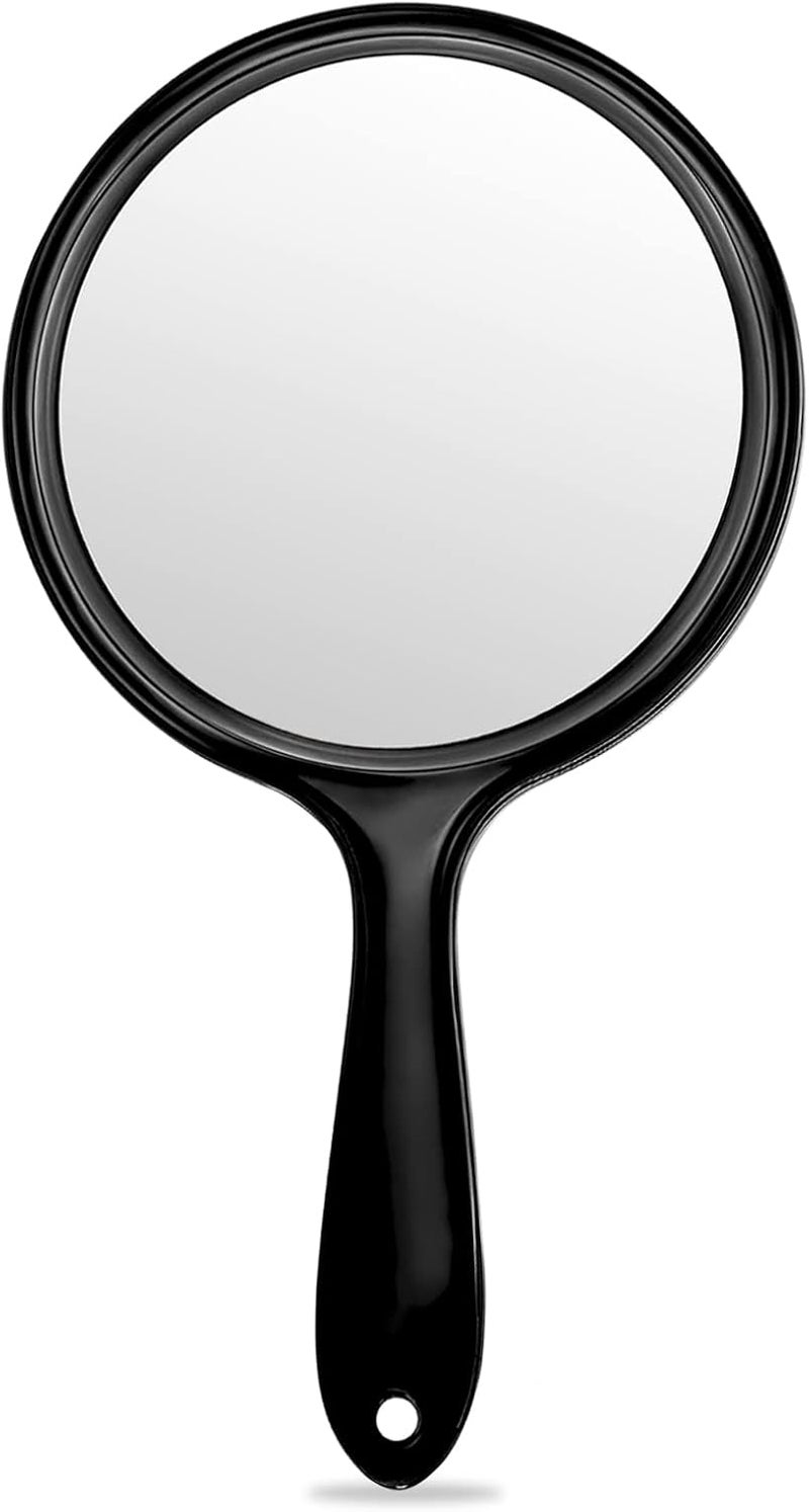 OMIRO Hand Mirror, Double-Sided Handheld Mirror 1X/3X Magnifying Mirror with Handle, Pack of 1 (Transparent Black) - Image 1