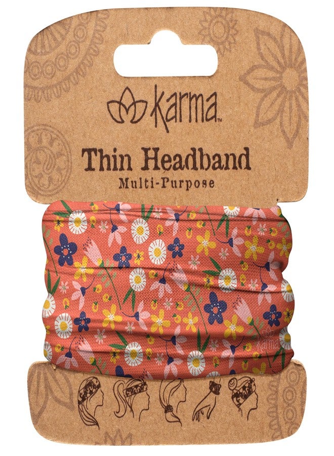 Karma Shelly Floral Headband for Women - Thin - Fabric Headband and Stretchy Hair Scarf - Image 1