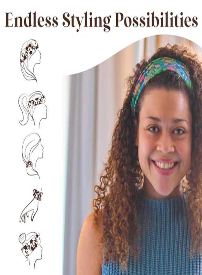 Karma Shelly Floral Headband for Women - Thin - Fabric Headband and Stretchy Hair Scarf - Image 4