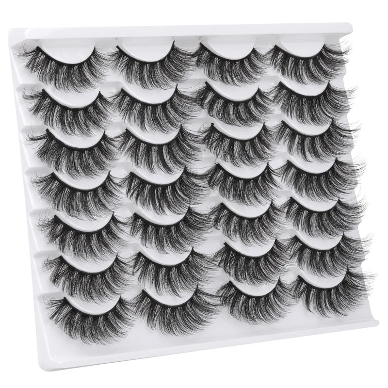 wiwoseo False Eyelashes Natural Wispy Fluffy Cat Eye Lashes 16MM Faux Mink Lashes Crossed Strip Eye Lashes 14 Pairs Pack - Image 2