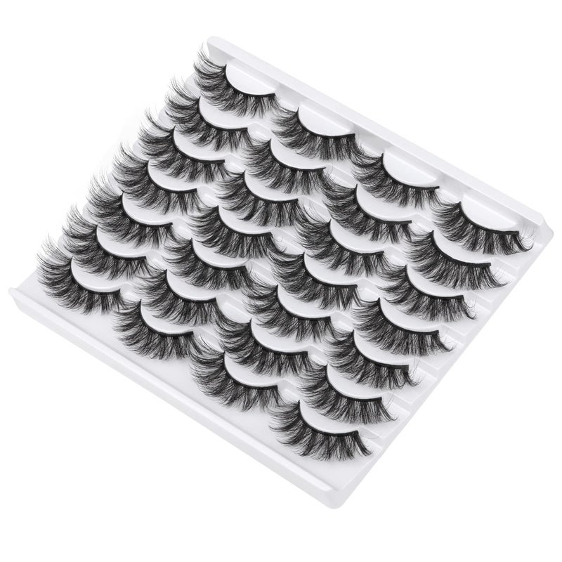 wiwoseo False Eyelashes Natural Wispy Fluffy Cat Eye Lashes 16MM Faux Mink Lashes Crossed Strip Eye Lashes 14 Pairs Pack - Image 5