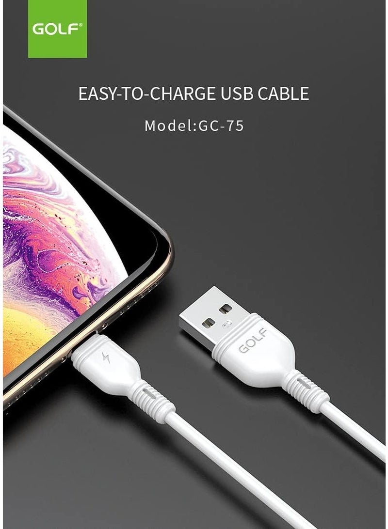 GOLF SPACE GOLF GC-75I USB to Lightning Fast Charging & Sync Cable, 1.0m, 2A, Anti-Tangle with Over-Current Protection - Image 4