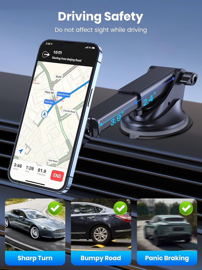 TOPK Magnetic Car Phone Holder for Windshield and Dashboard with Adjustable Long Arm - Image 5